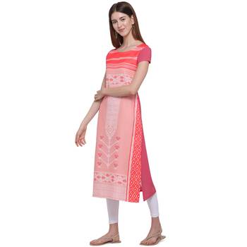 Pink printed crepe ethnic-kurtis 2