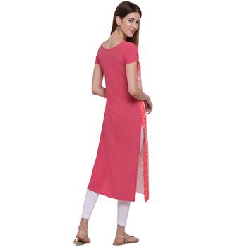 Pink printed crepe ethnic-kurtis 3