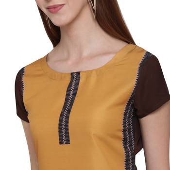 Orange printed crepe ethnic-kurtis 5