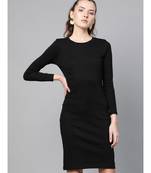 Black Rib Bodycon Dress