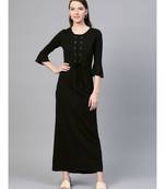 Black Front Criss Cross Detail Maxi