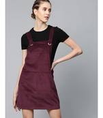 Burgundy Corduroy Pinafore Dress