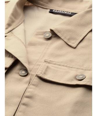 Beige Boxy Denim Jacket 5