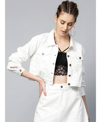 White Corduroy Boxy Jacket 1