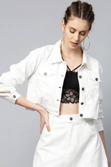 White Corduroy Boxy Jacket