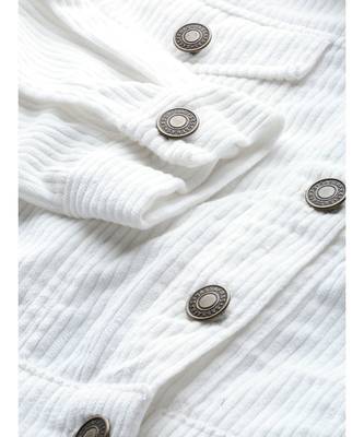 White Corduroy Boxy Jacket 5