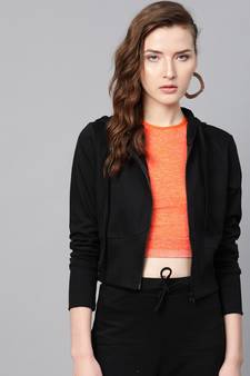 Black Terry Hooded Jacket