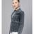 Black Acid Wash Belted Denim Jacket