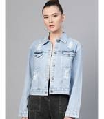 Ice Blue Distress Look Denim Jacket