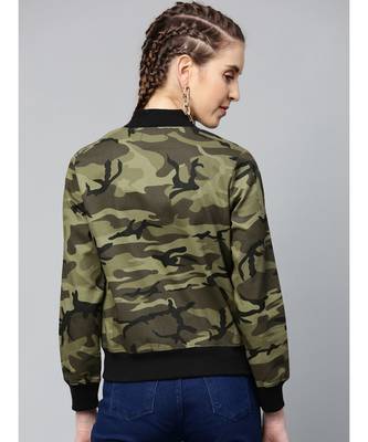 Green Camouflage Bomber Zipper Jacket 3