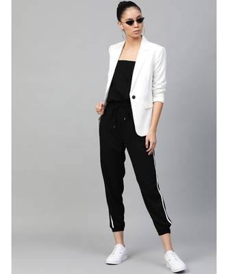 Black Side Tape Tube Bardot Jumpsuit 4