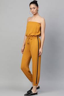 Mustard Side Tape Tube Bardot Jumpsuit