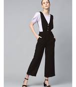 Black Corduroy Buttoned Dungaree