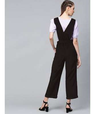 Black Corduroy Buttoned Dungaree 3