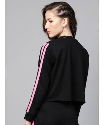 Black Double Tape Boxy Crop Sweatshirt 3