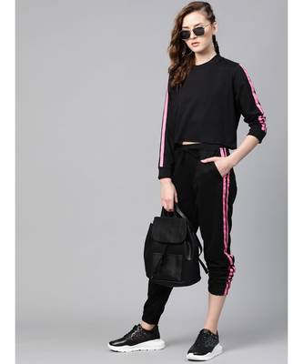 Black Double Tape Boxy Crop Sweatshirt 4