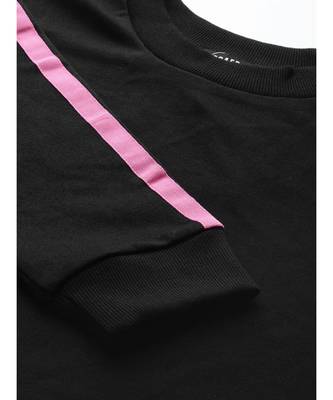 Black Double Tape Boxy Crop Sweatshirt 5