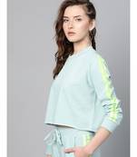 Sea Green Double Tape Boxy Crop Sweatshirt