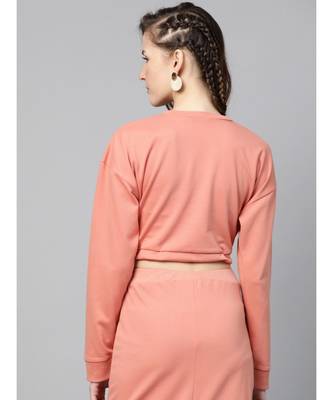 Peach Drawstring Crop Sweatshirt 3