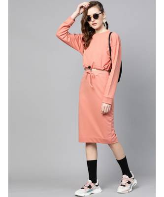 Peach Drawstring Crop Sweatshirt 4