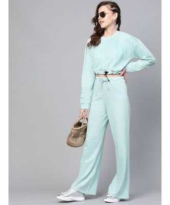 Sea Green Drawstring Crop Sweatshirt 4