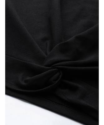 Black Terry Twisted Crop Sweatshirt 5