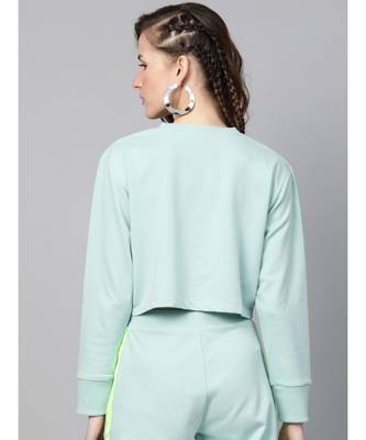 Sea Green Terry Twisted Crop Sweatshirt 3
