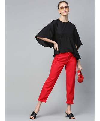Black Flared Sleeve Cape Top 4