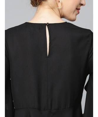 Black Flared Sleeve Cape Top 5
