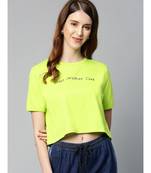 Neon Green Just-Another-Day Crop T-Shirt