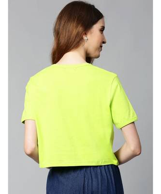 Neon Green Just-Another-Day Crop T-Shirt 3