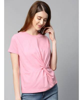 Pink Twisted Knot Regular T-Shirt 1