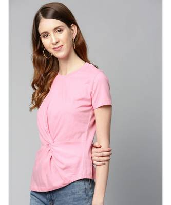 Pink Twisted Knot Regular T-Shirt 2