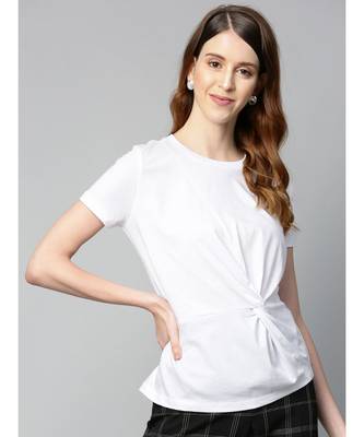 White Twisted Knot Regular T-Shirt 1