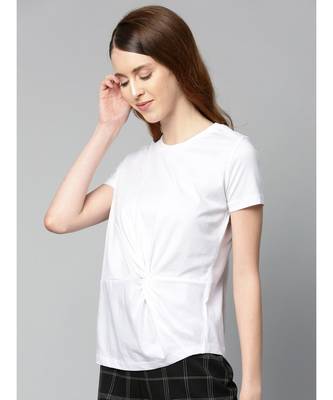 White Twisted Knot Regular T-Shirt 2