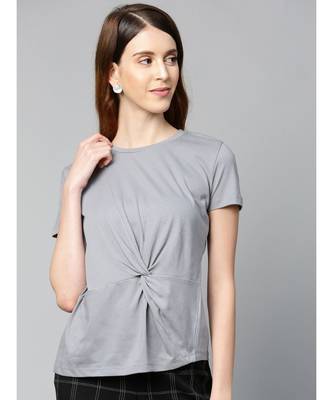 Grey Twisted Knot Regular T-Shirt 1