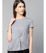 Grey Twisted Knot Regular T-Shirt
