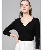 Black Rib V-Neck T-Shirt