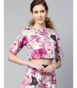 Pink Floral Crop Top