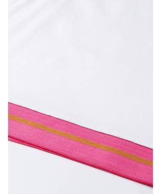 White Rib Contrast Tape Crop Top 5