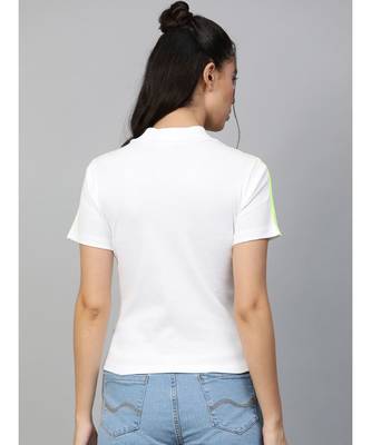 White Rib High Neck Shoulder Tape Top 3