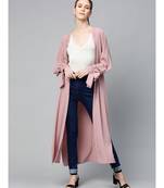 Baked Pink Solid Front Open Shrug