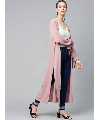 Baked Pink Solid Front Open Shrug 2