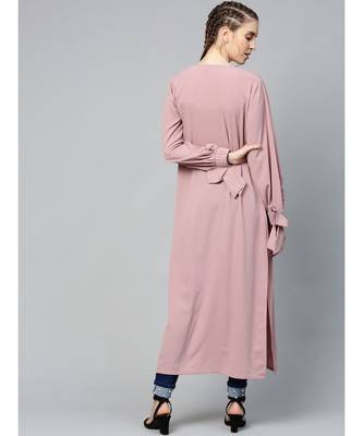 Baked Pink Solid Front Open Shrug 3