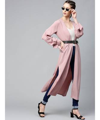 Baked Pink Solid Front Open Shrug 4