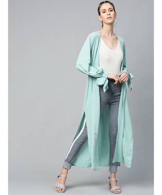 Sea Green Solid Front Open Shrug 1