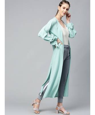 Sea Green Solid Front Open Shrug 2