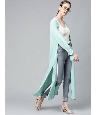 Sea Green Solid Front Open Shrug 4