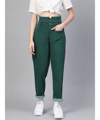 Emerald Green Slouchy Jeans 1