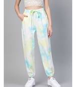 Yellow & Blue Tie-Dye Twill Jogger